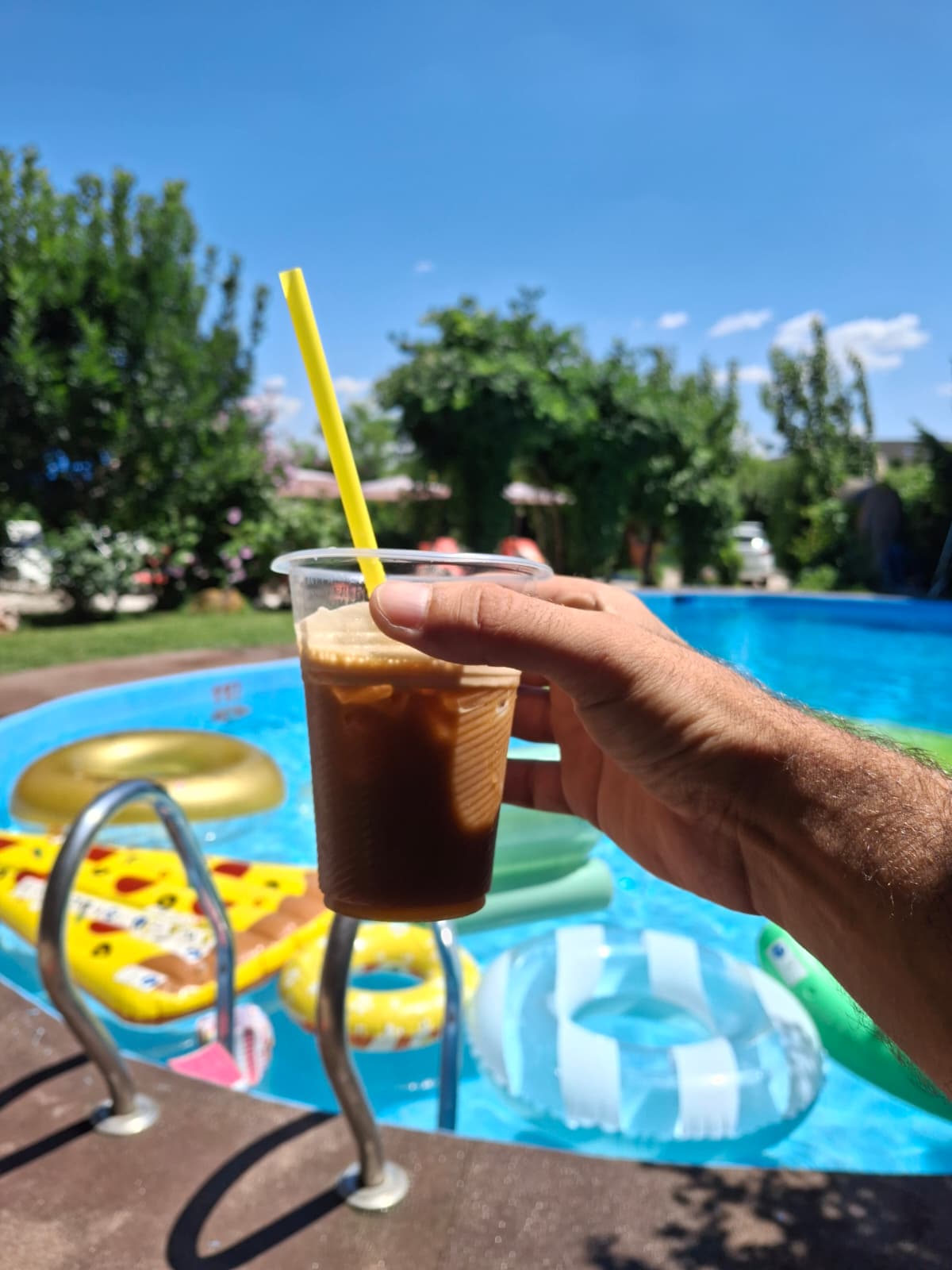 Pool with inflatable floats, Ghermănești Snagov